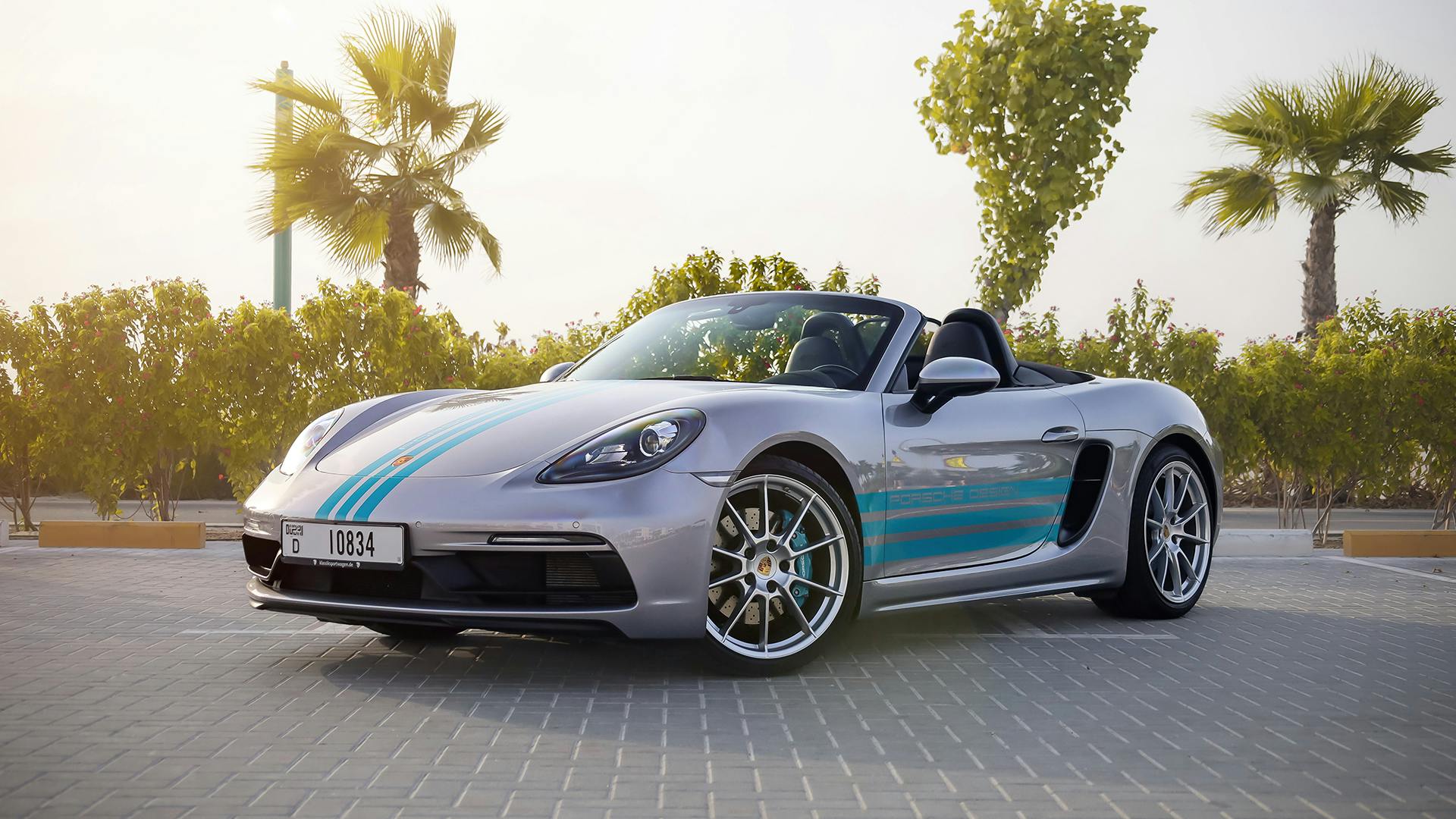 Porsche 718 Boxster GTS gray front side